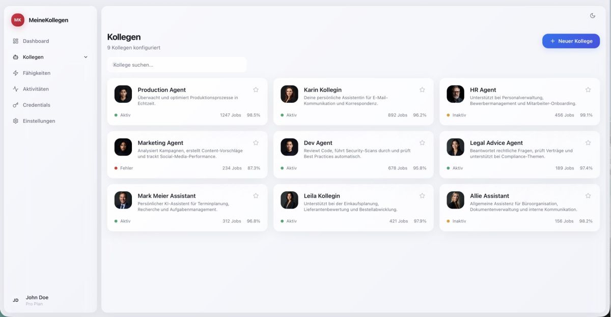 MeineKollegen Dashboard